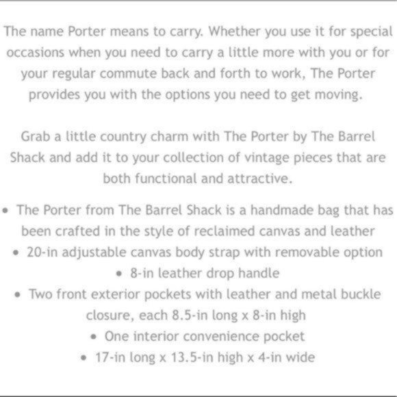 The Barrel Shack The Porter Satchel Messenger Bag - Picture 11 of 12